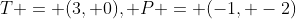 T = (3, 0), P = (-1, -2)