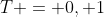 T = 0, 1