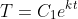 T=C_{1}e^{kt}