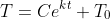 T=Ce^{kt}+T_0