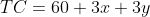 TC=60+3x+3y