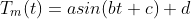 T_m(t)=asin(bt+c)+d