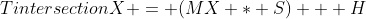 TintersectionX = (MX * S) + H