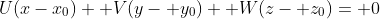 U(x-x_0)+ V(y- y_0)+ W(z- z_0)= 0