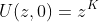 U(z,0)=z^{K}