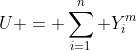 U = \sum_{i=1}^n Y_i^m