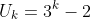 U_{k}=3^k-2