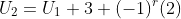 U_2=U_1+3+(-1)^r(2)