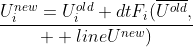 U_i^{new}=U_i^{old}+dtF_i(\overline{U^{old}},\over  line{U^{new}})