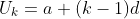 U_k=a+(k-1)d