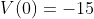 V(0)=-15
