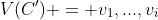 V(C') = v_{1},...,v_{i}