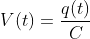 V(t)=\frac{q(t)}{C}