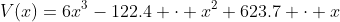 V(x)=6x^3-122.4 \cdot x^2+623.7 \cdot x