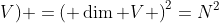 \dim L(V;V) =\left( \dim V \right)^2=N^2