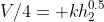 V/4= kh_2^{0.5}