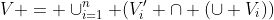 V = \cup_{i=1}^n (V_{i}' \cap (\cup V_{i}))