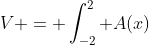 V = \int_{-2}^2 A(x)~dx