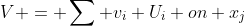 V = \sum v_i U_i on x_j