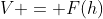 V = F(h)