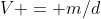 V = m/d