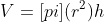 V=[pi](r^2)h