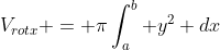 V_{rotx} = \pi\int_a^b y^2 dx