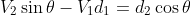 V_2\sin\theta-V_1d_1=d_2\cos\theta