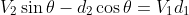 V_2\sin\theta-d_2\cos\theta=V_1d_1
