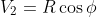V_2=R\cos\phi