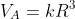 V_A=kR^3