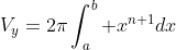 V_y=2\pi\int_a^b x^{n+1}dx