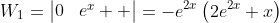 W_{1}=\begin{vmatrix}0&e^{x}\\2e^{3x}+xe^{x}&e^{x}  \end{vmatrix}=-e^{2x}\left(2e^{2x}+x\right)