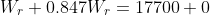 W_r+0.847W_r=17700+0