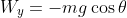 W_y=-mg\cos{\theta}