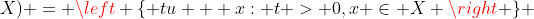 S(u;X) = \left \{ tu + x: t > 0,x \in X \right \} 