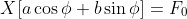 X[a\cos\phi+b\sin\phi]=F_0
