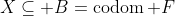 X\subseteq B=\mathop{\mathrm{codom}} F