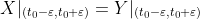 X|_{(t_0-\varepsilon,t_0+\varepsilon)}=Y|_{(t_0-\varepsilon,t_0+\varepsilon)}