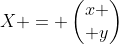 X = \begin{pmatrix}x \\ y\end{pmatrix}