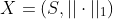 X=(S,||\cdot||_1)