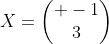 X=\left(\begin{matrix} -1\\3\end{matrix}\right)