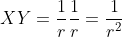XY=\frac{1}{r}\frac{1}{r}=\frac{1}{r^2}