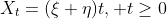 X_t=(\xi+\eta)t, t\geq0