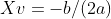 Xv=-b/(2a)