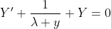 Y'+\frac{1}{\lambda y} Y=0