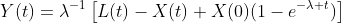 Y(t)=\lambda^{-1}\left[L(t)-X(t)+X(0)(1-e^{-\lambda t})\right]