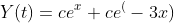 Y(t)=ce^x+ce^(-3x)