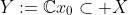 Y:=\mathbb{C}x_0\subset X
