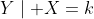 Y\mid X=k